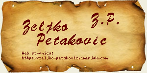 Željko Petaković vizit kartica